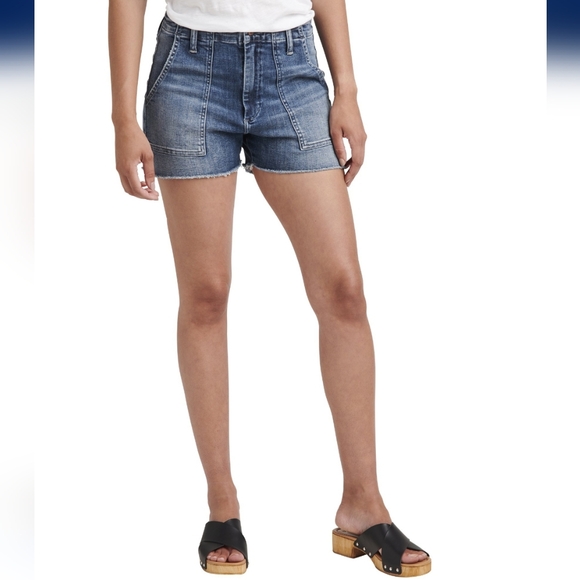 Silver Denim Shorts - Picture 2 of 10